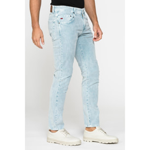 PANTALONE SLIM FIT IN VELLUTO STRETCH TINTURA ACID WASH