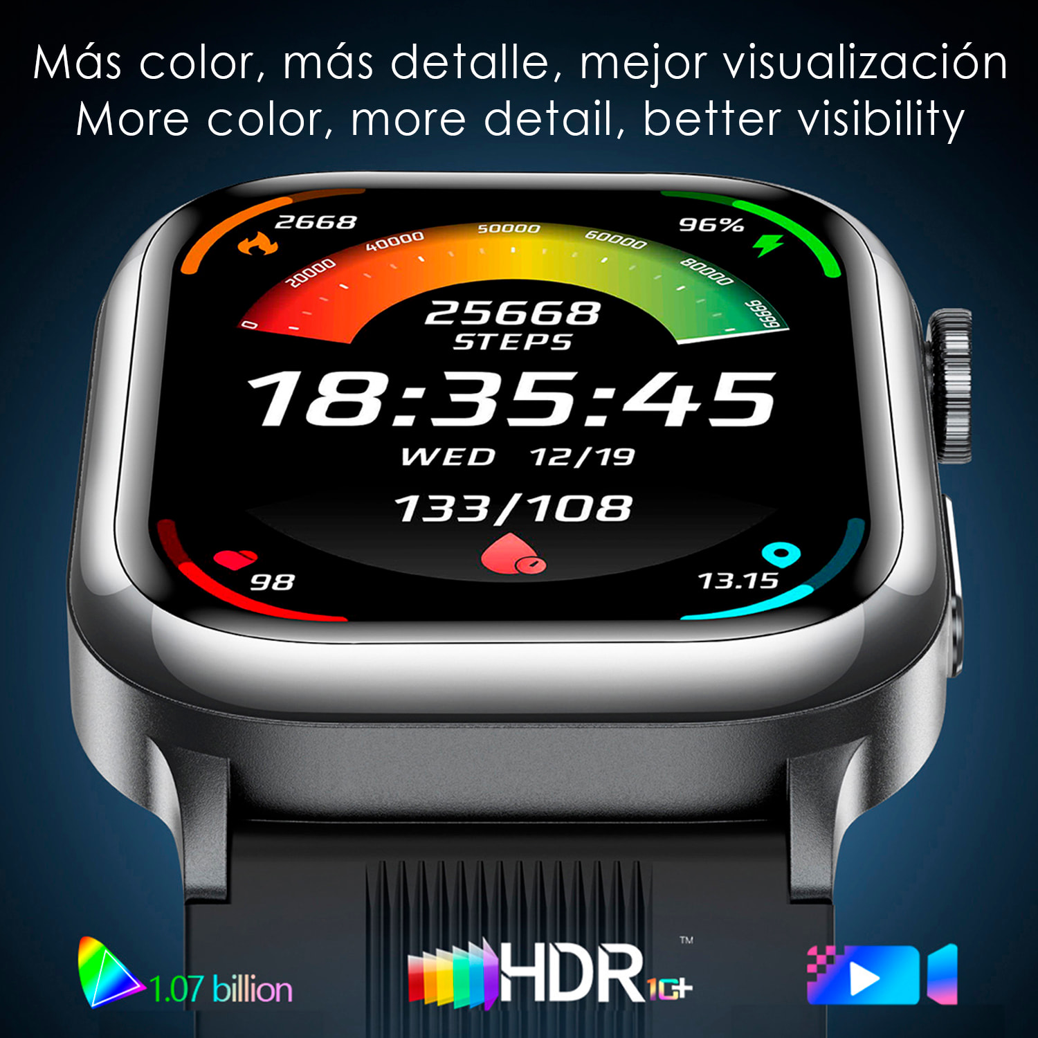 Smartwatch TK66. Llamadas Bluetooth con funciones avanzadas de salud: temperatura corporal, ECG, micro examen físico y presión arterial mediante bomba de inflado y bolsa de aire.