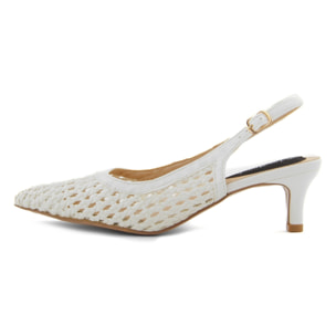 Slingback Donna colore Bianco-Altezza tacco:6cm