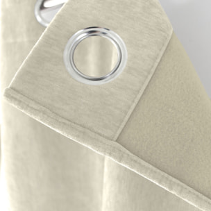 Rideau thermique en velours doublé polaire - Ecru