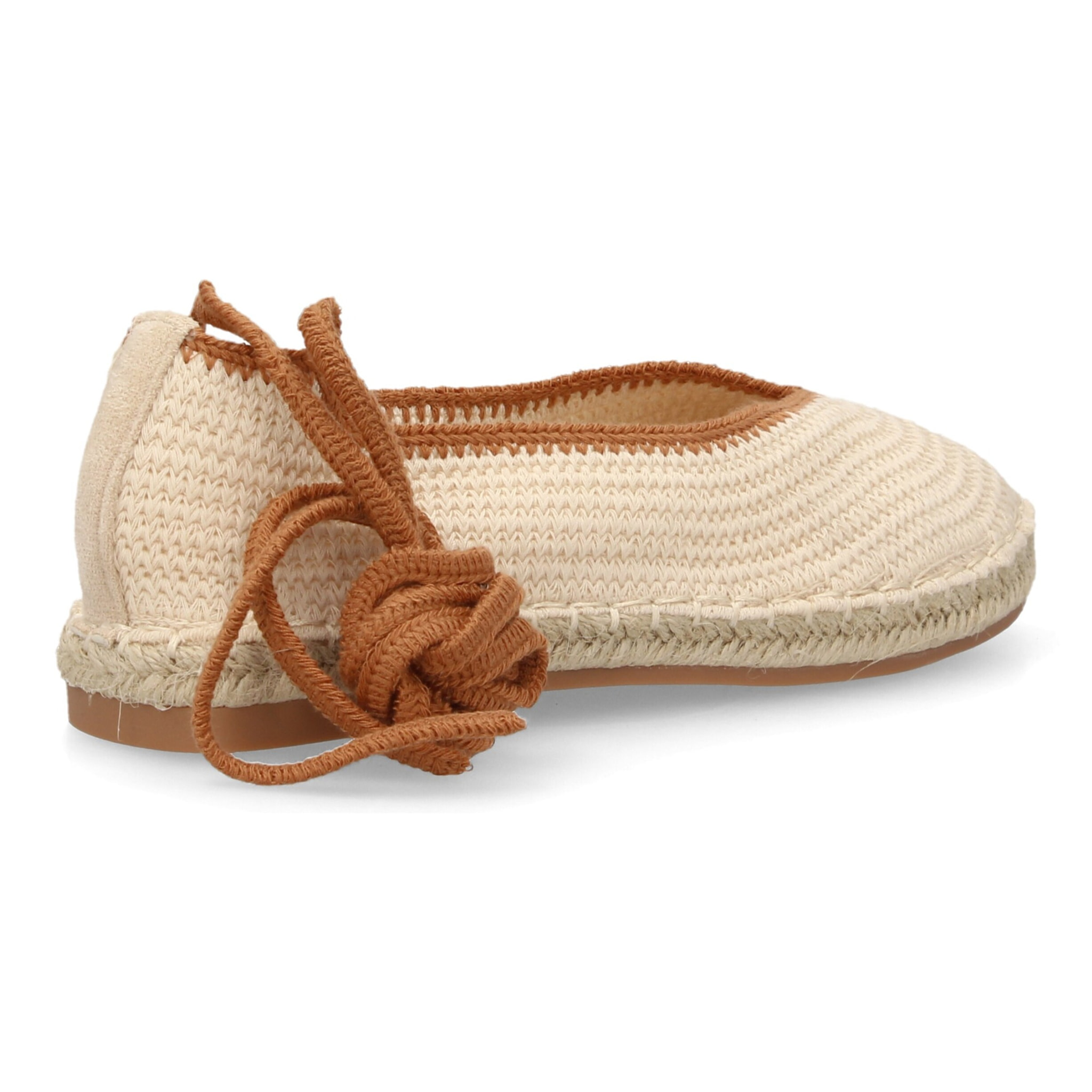 Alpargata plana mujer tejido flexible con cordones
