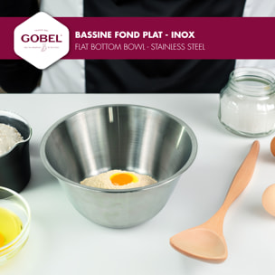 Bassine fond plat -inox - 32 cm