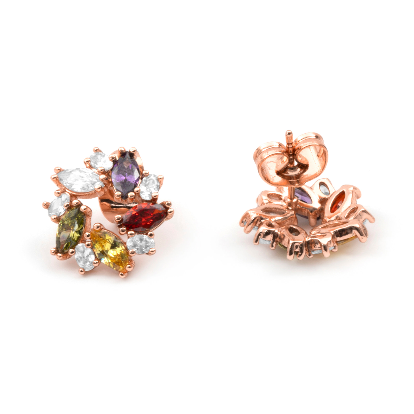 Pendientes Reyath acabado oro rosa 18k