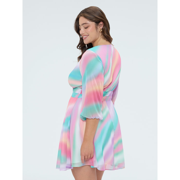 Fiorella Rubino - Vestito corto in georgette con stampa - Rosa