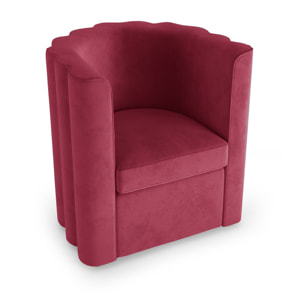 Fauteuil vintage en velours bordeaux