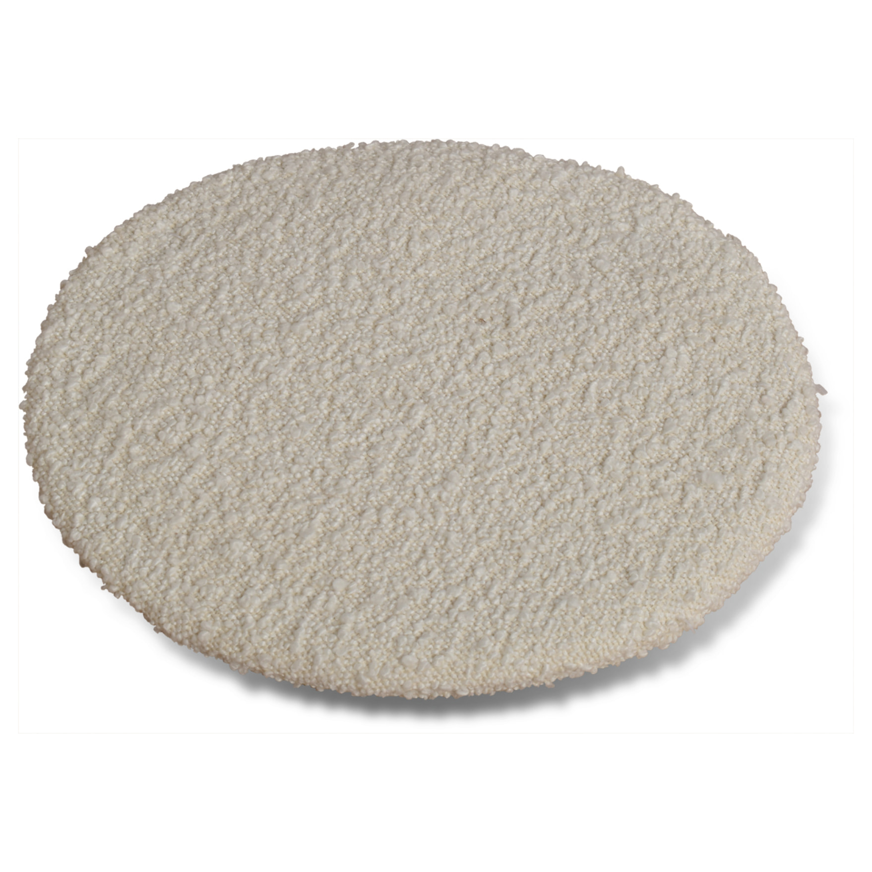 Galette de chaise ronde en tissu bouclette - Ecru