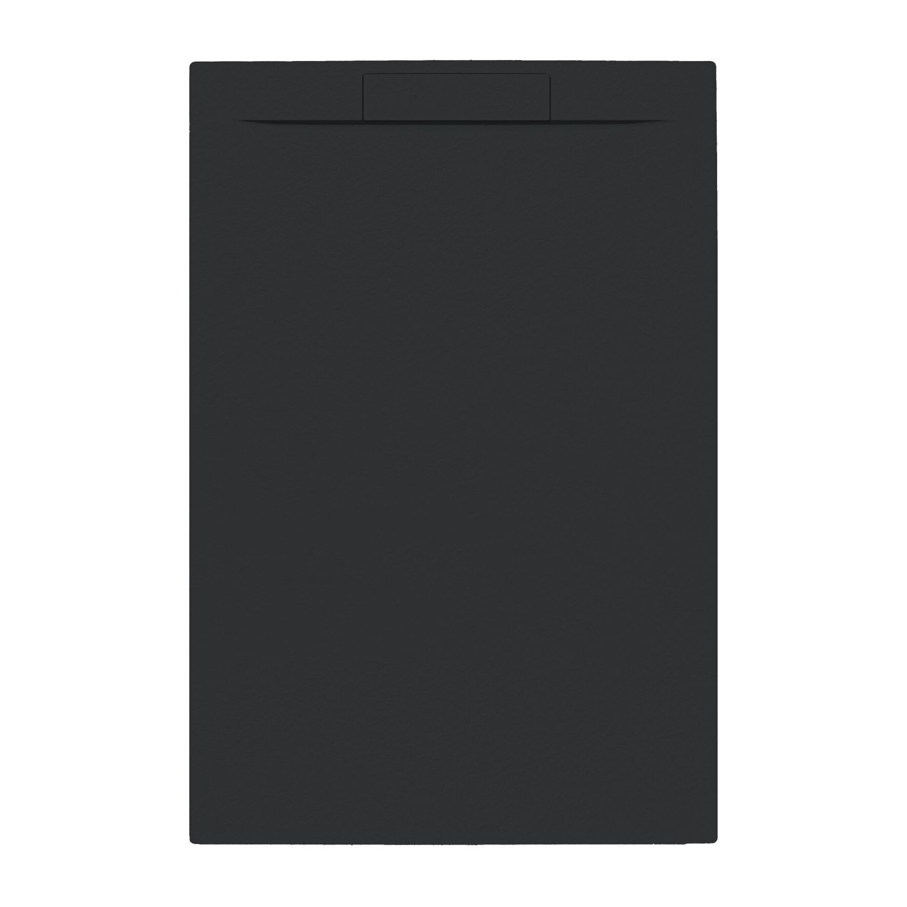 Receveur 120x80x3cm Extra-plat en Polybéton Noir Mat Effet Pierre - Redécoupable - LIANA