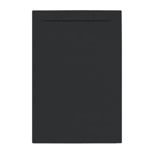 Receveur 120x80x3cm Extra-plat en Polybéton Noir Mat Effet Pierre - Redécoupable - LIANA