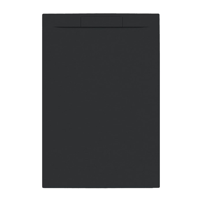 Receveur 120x80x3cm Extra-plat en Polybéton Noir Mat Effet Pierre - Redécoupable - LIANA