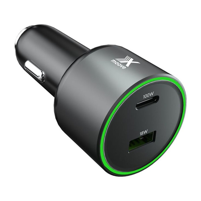 Chargeur allume-cigare XMOOVE 100W USB-A et USB-C