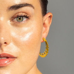 Pendientes de Circonita Brillante acabados en oro amarillo de 18K- Fuduk