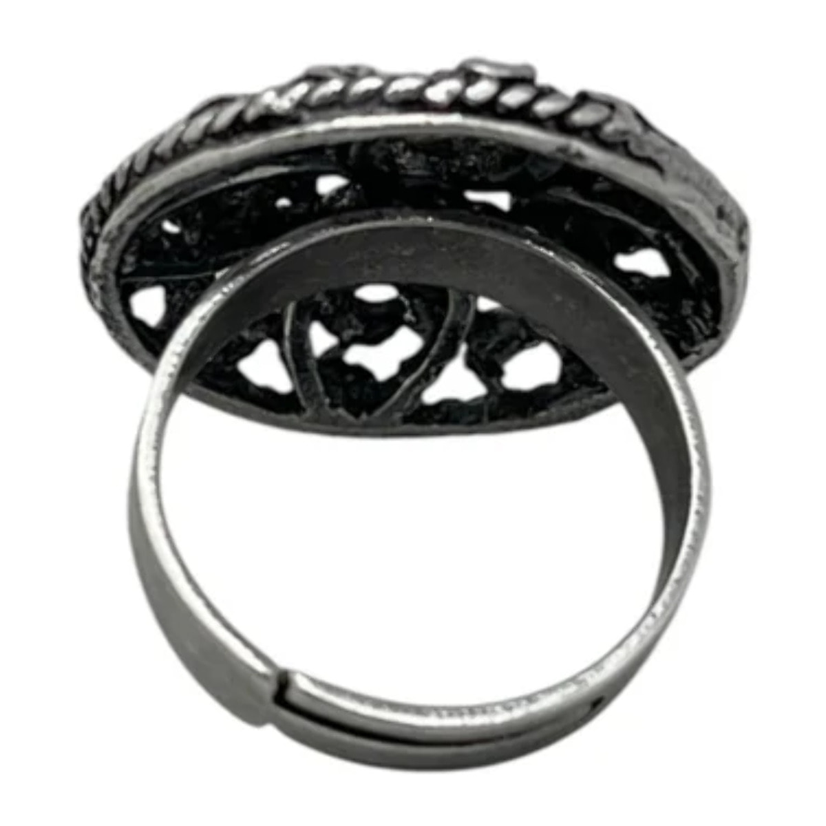 Anillo redondo Vintage con cristal Sw rosa plata 10µ