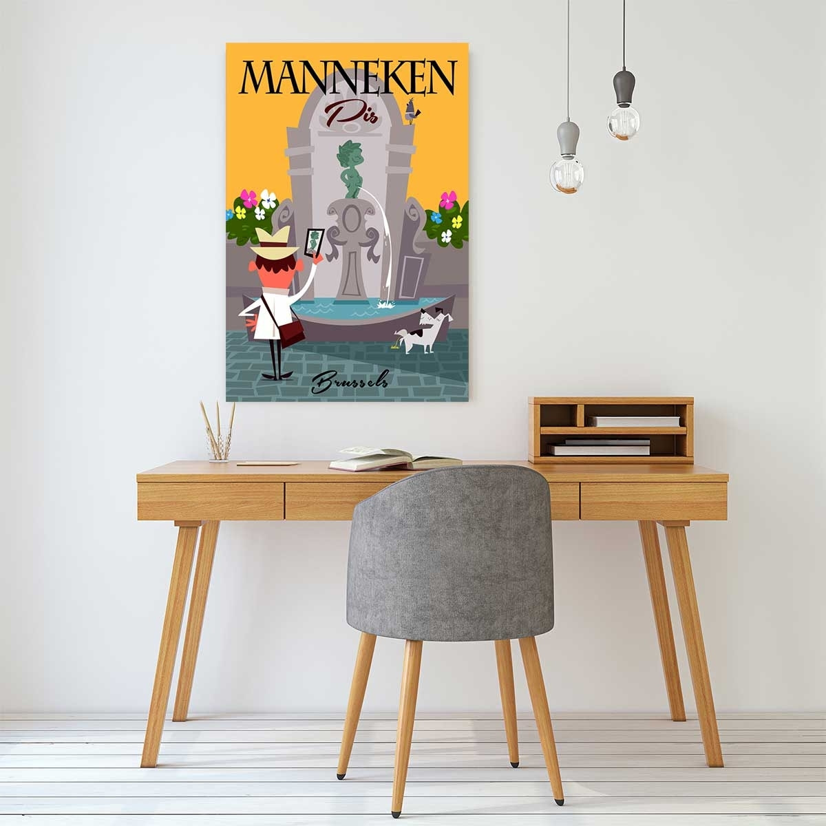 Tableau retro manneken pis à bruxelles Tableau plexiglas