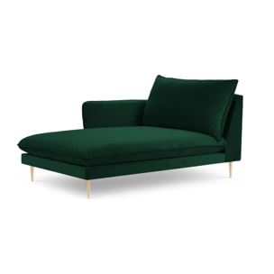 Méridienne gauche "Vienna" en velours vert bouteille
