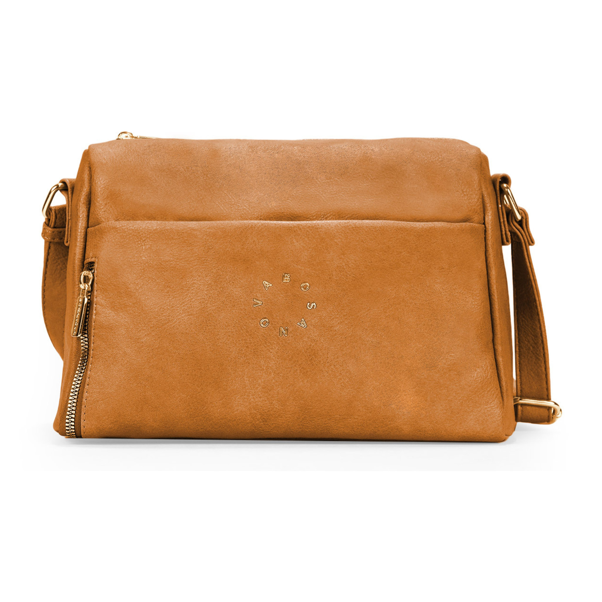 Bolso bandolera cuero con cremallera