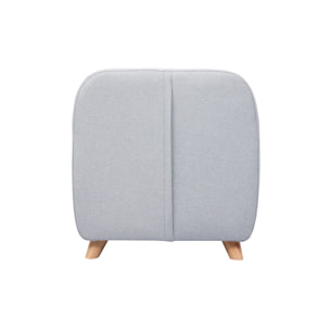 Fauteuil enfant scandinave en tissu gris clair et bois clair NORKID