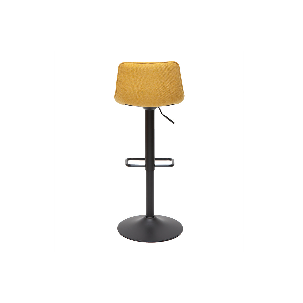 Tabourets de bar réglables pivotants 360° en tissu effet velours texturé jaune moutarde et métal (lot de 2) BOOST