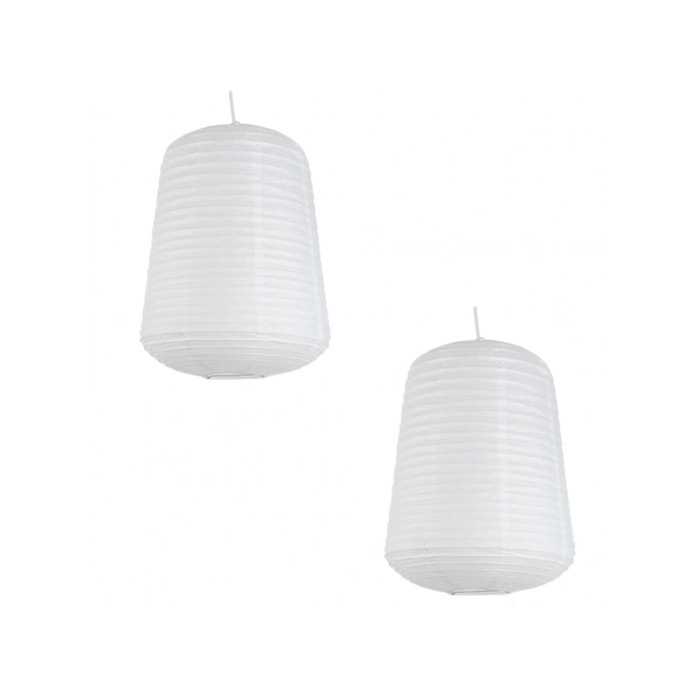 Lot de 2 suspension ovales en papier D40xH50cm - 2 coloris - ALOU