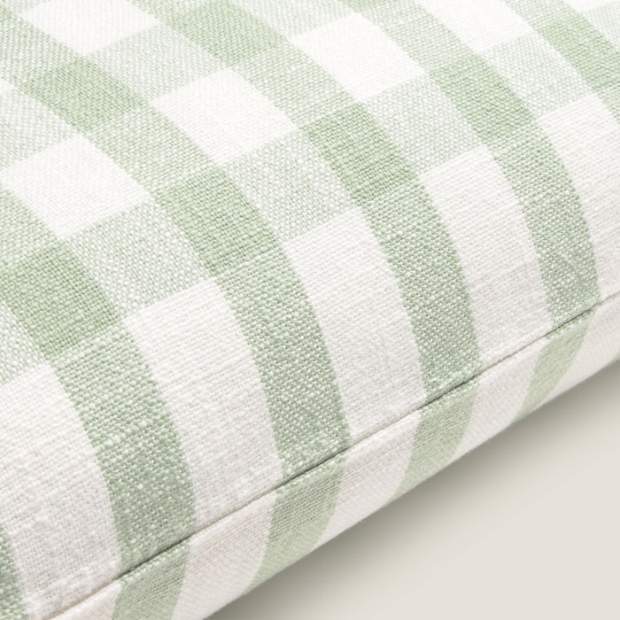 Funda de cojín algodón cuadros Soncuad color verde Algodón
