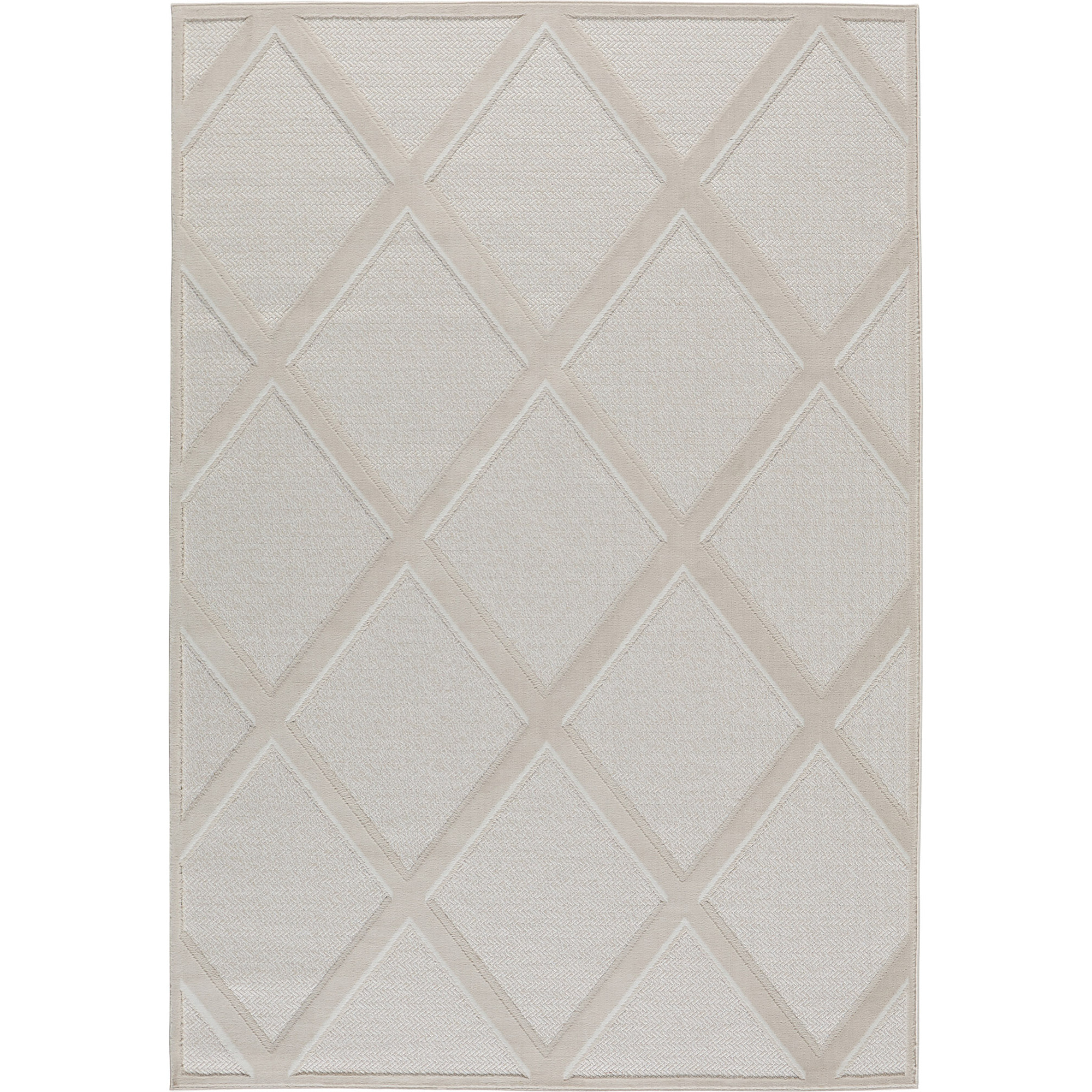 Tapis Loopin 328 Creme - Motif en relief - Indoor & Outdoor