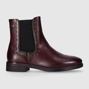 Botines - Vino - Tacón: 3 cm