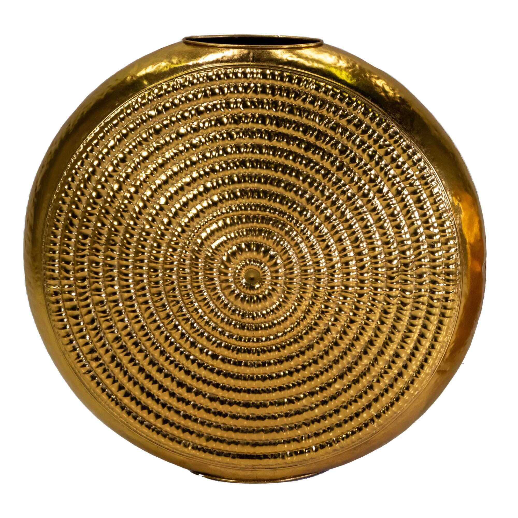 Vaso in metallo oro tondo cm80x23,5h77