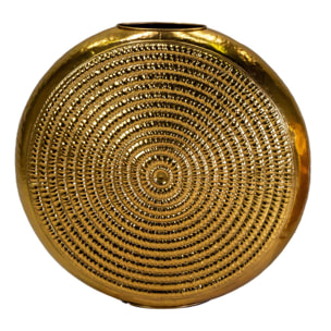 Vaso in metallo oro tondo cm80x23,5h77