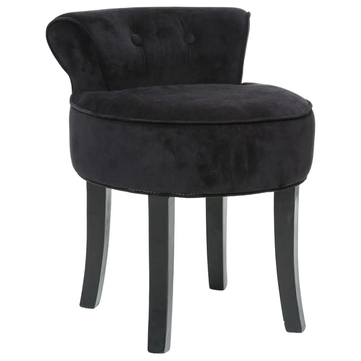 Lot de 2 tabourets "Firmin" noir en velours