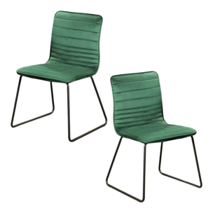 Chaise vert foncé motif ligne (lot de 2) BURGOS