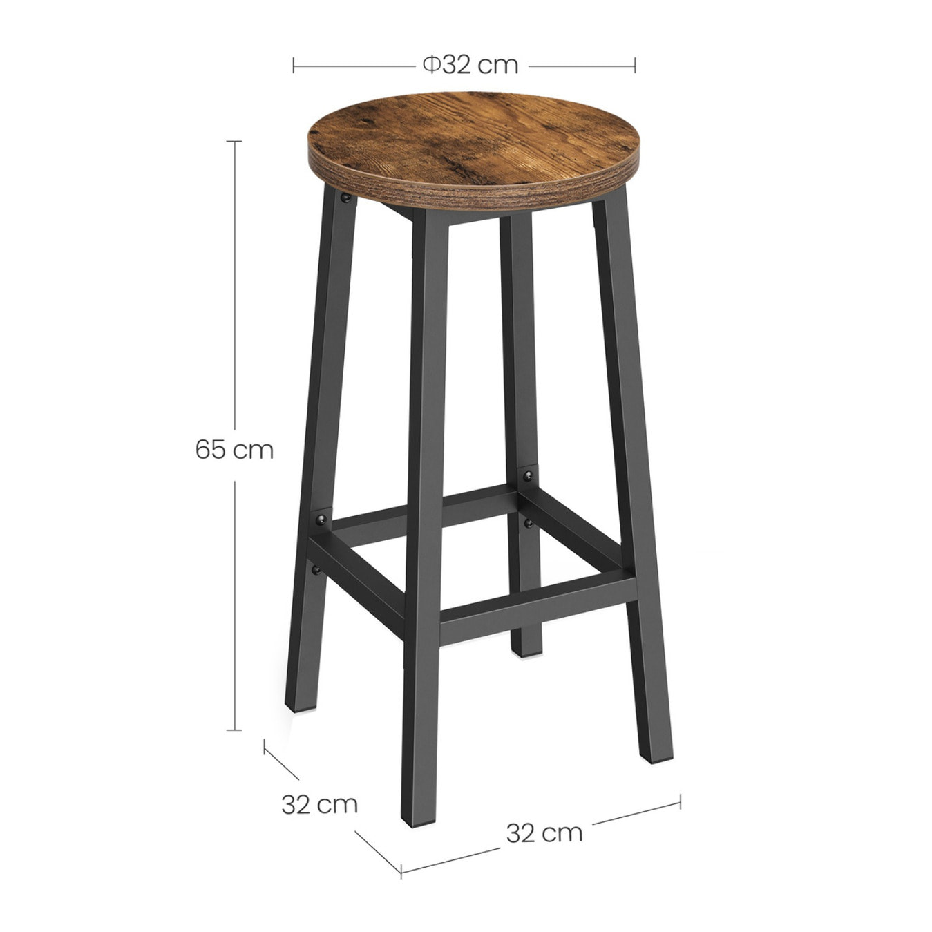 Sgabello da bar industriale Wood & Steel