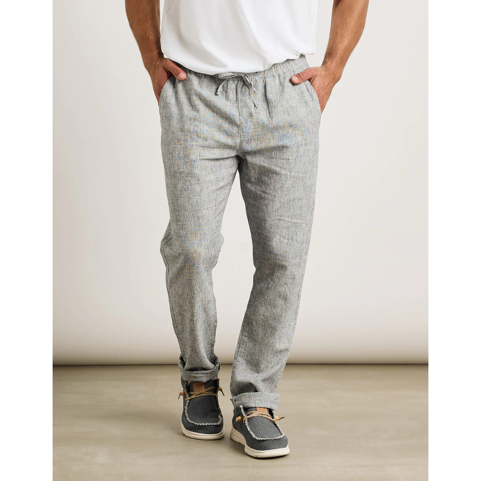 Pantalón Largo Azul Lino - Daniel