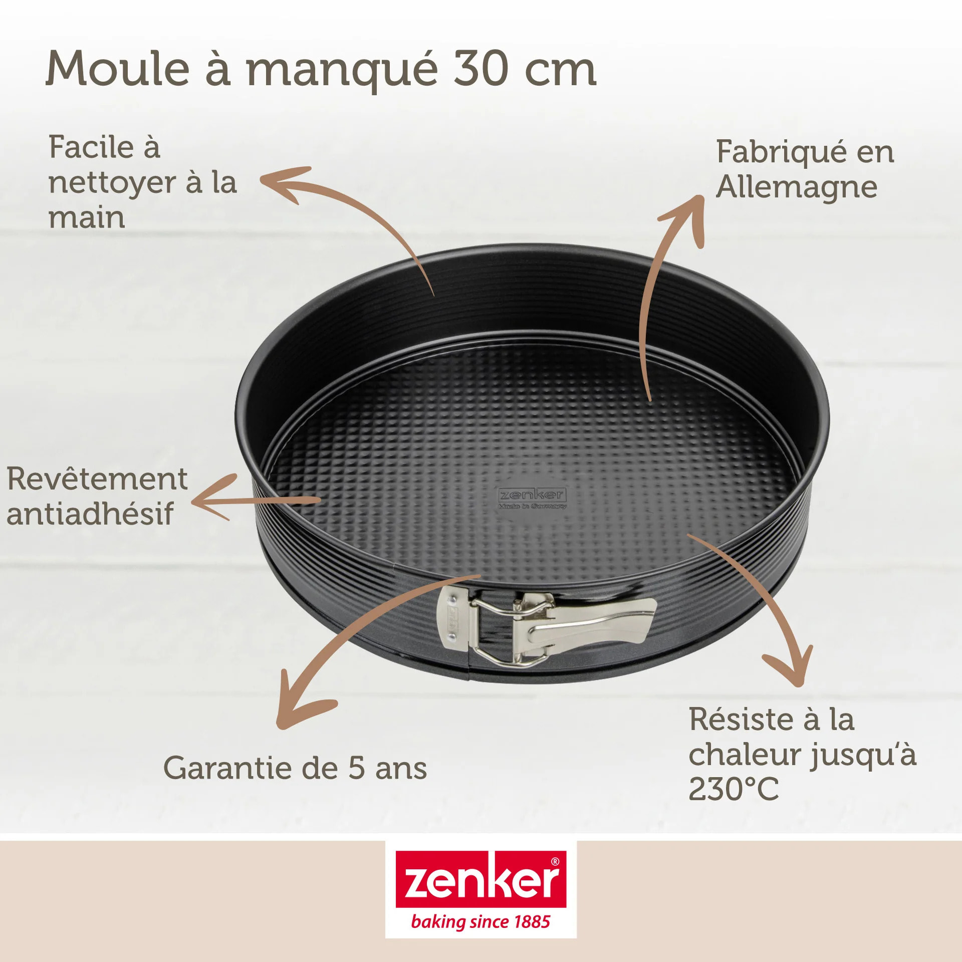 Moule à manqué à charnière 30 cm Zenker Black Metallic