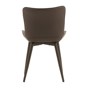 Set di 4 sedie KUDI CHIN in similpelle marrone e gambe in metallo marroni
