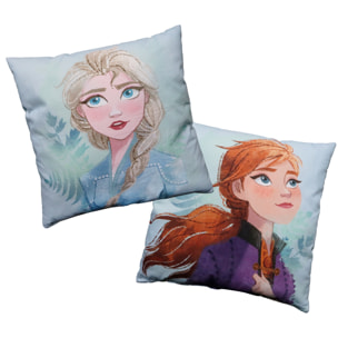 Coussin imprimé 100% coton, DISNEY FROZEN 2 SISTERS