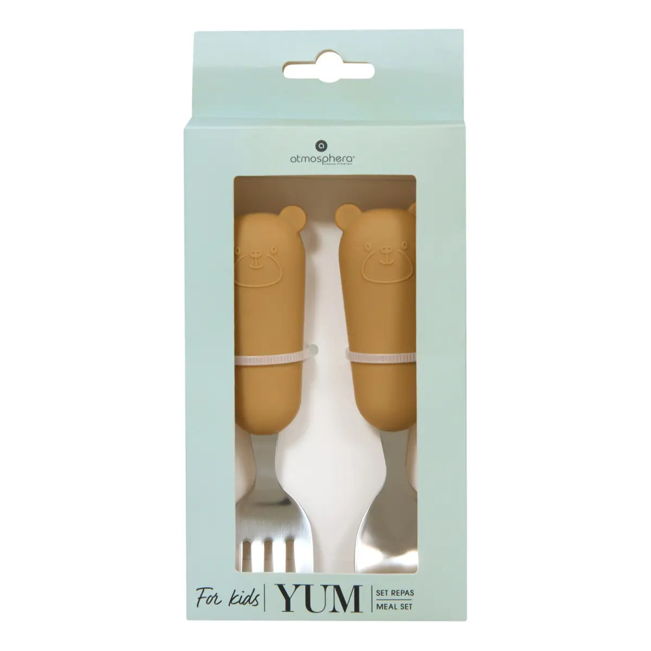 Set couverts cuillère et fourchette Yum l.16,5cm ocre