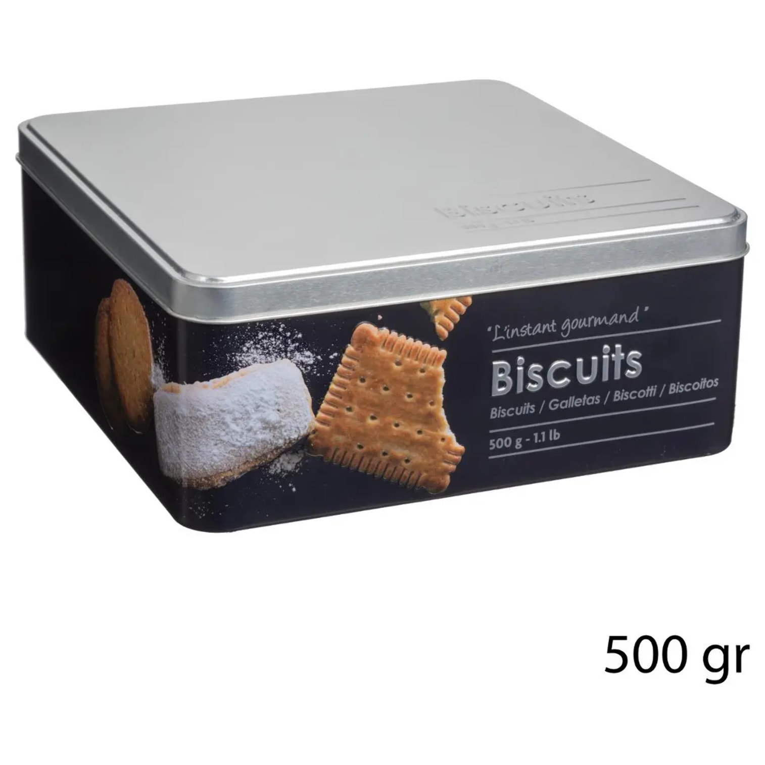 Boîte biscuits métal Noir Black Edition
