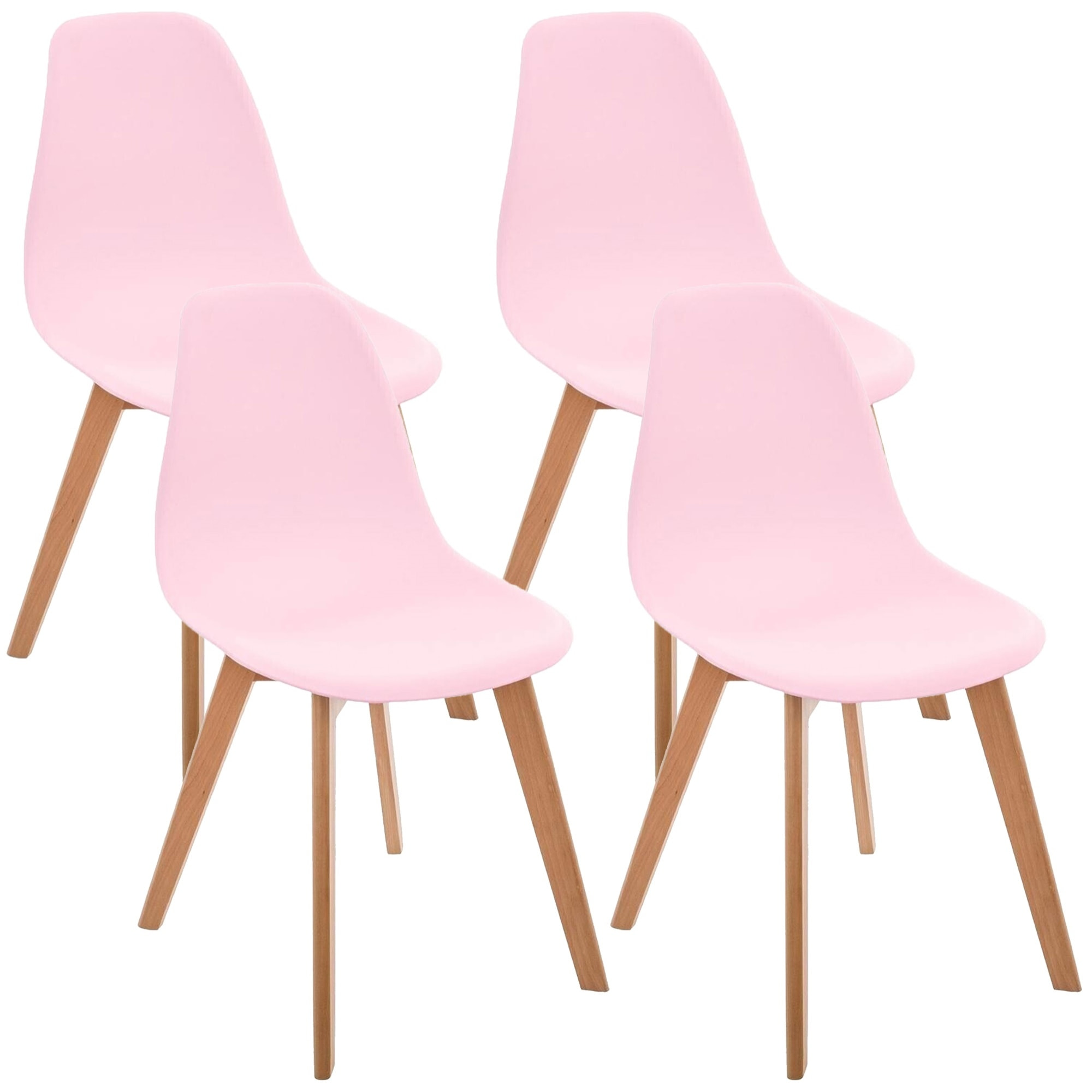 4 x sillas infantiles "escandinava" en color rosa