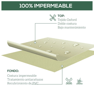 Funda para Sillas Apilables 90x70x115 cm Funda para Sillas de Jardín Impermeable de Tela Oxford 600D Funda para Muebles Jardín Anti-UV Beige y Café