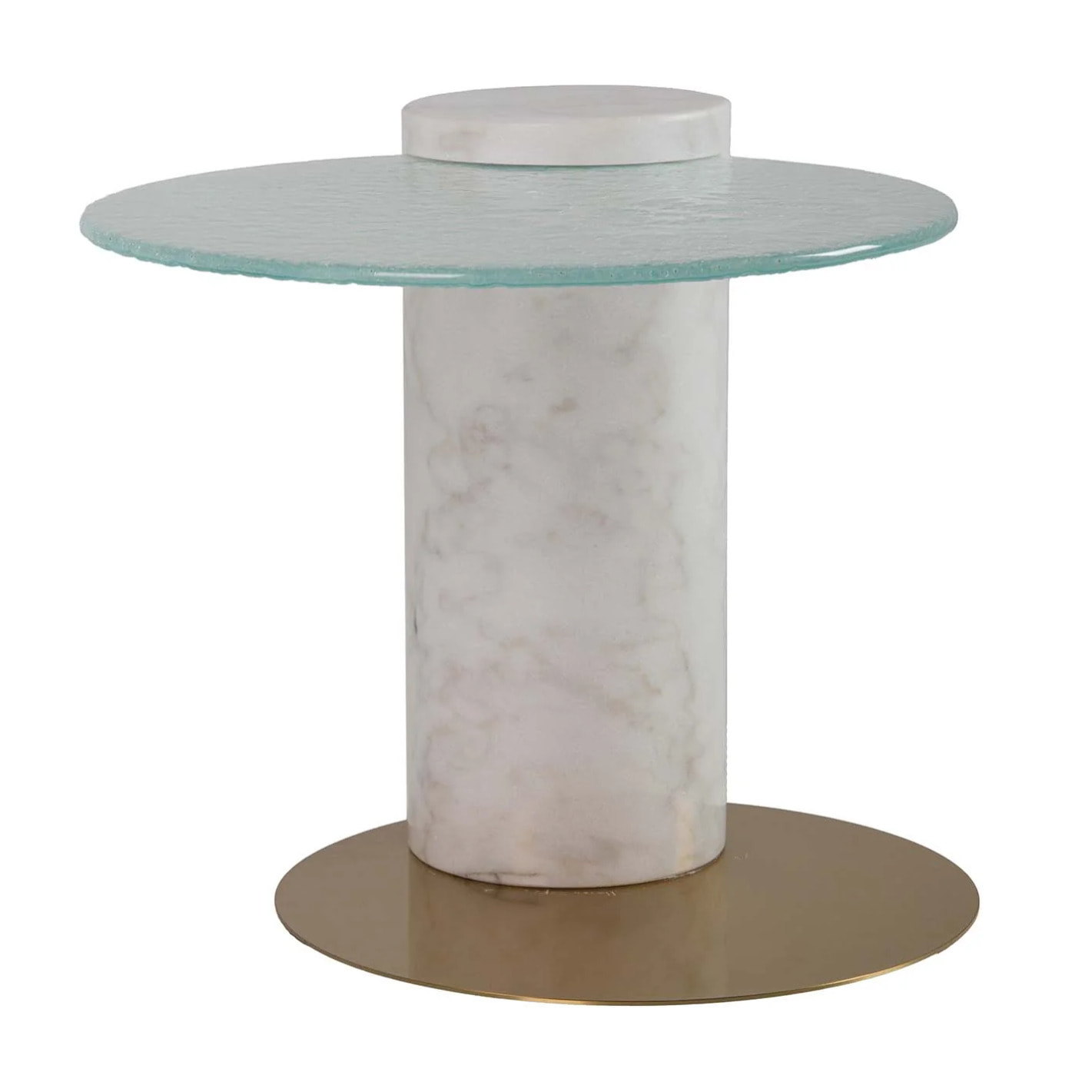 Mesita Auxiliar Marmol Acero Inoxidable Tucson 45x45x45 Cm