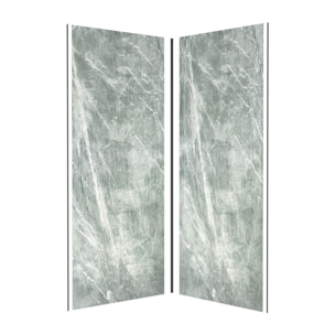 Pack de 2 Panneaux Muraux Pierre Artic Green 90+90x210 cm avec Profilés NOIR MAT - STONE'IT