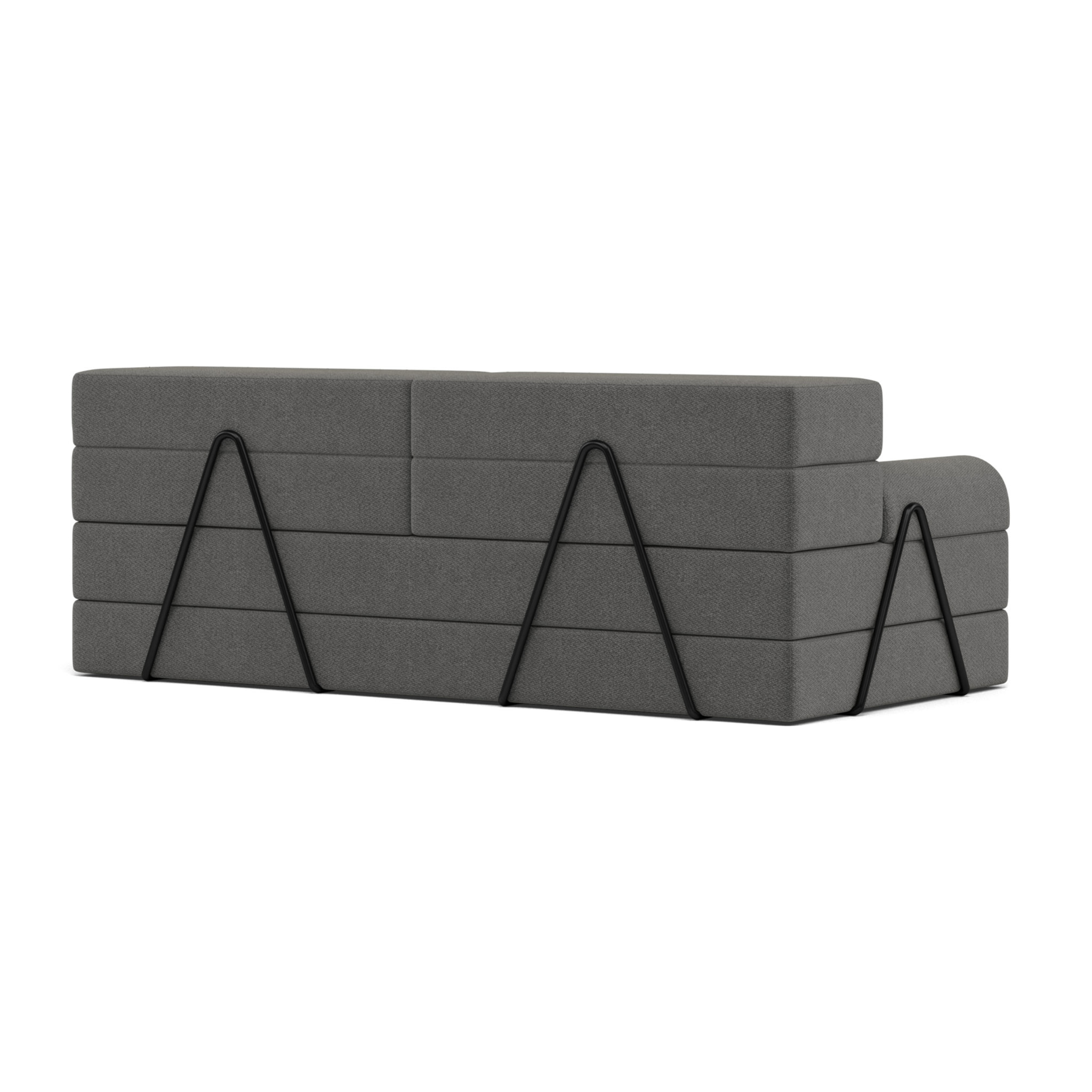 Astral - Canapé 3 places convertible en velours texturé - Gris