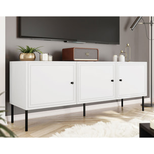 Lavaggi - meuble tv - 3 portes - 150 cm - Blanc