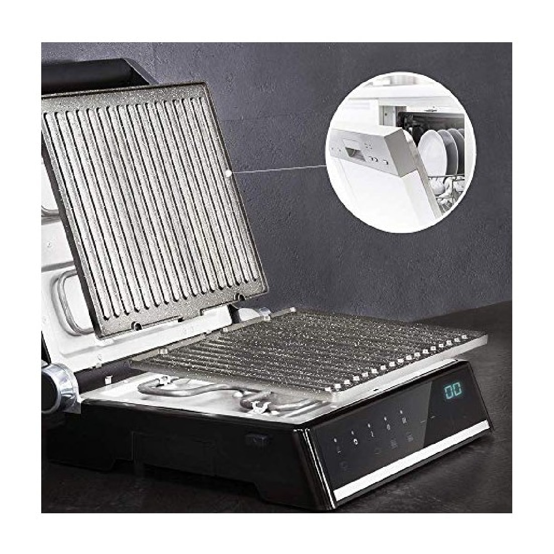 Cecotec Grill électrique Rock’nGrill Smart. Système de réglage de la Puissance,