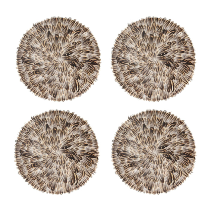 Lot de 4 sets de table en plumes de canard 38cm DUCKY