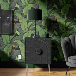 Carta da Parati Foglie di Banano Nera