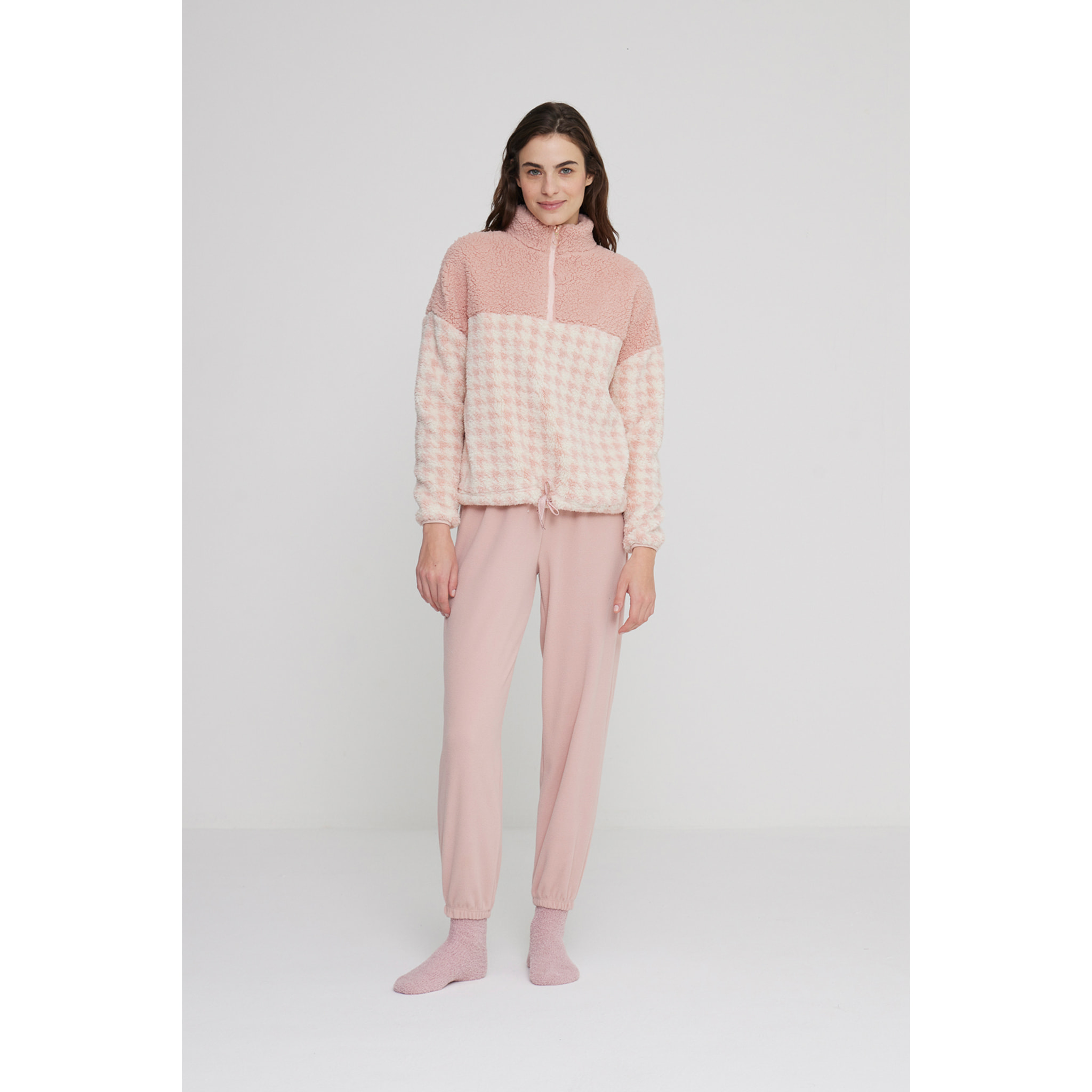 Pigiama donna pullina in eco pelliccia con zip Noidinotte