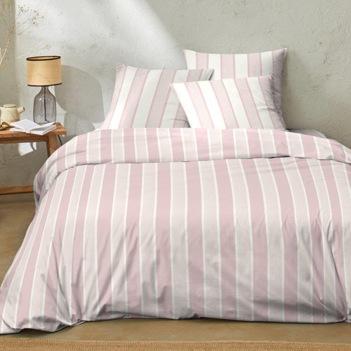 Parure housse de couette 3pcs 100% 100% coton 57 fils_rosy