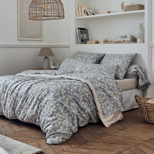 Housse de couette en percale esprit cocooning - Gris