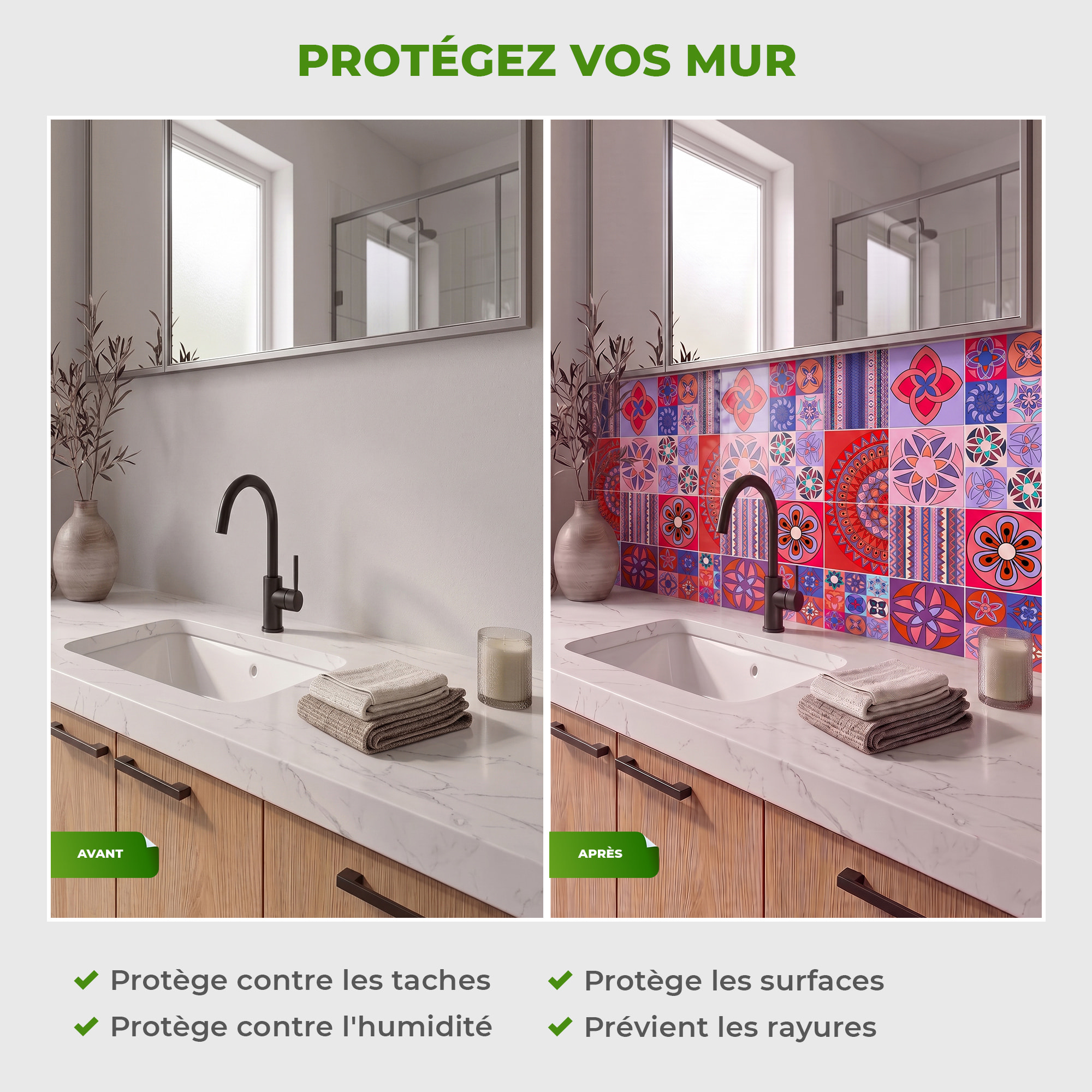 Stickers muraux - Sticker Mural Carrelage adhésif Cuisine Salle de Bain - 12 STICKERS CARRELAGES AZULEJOS TAJ MAHAL
