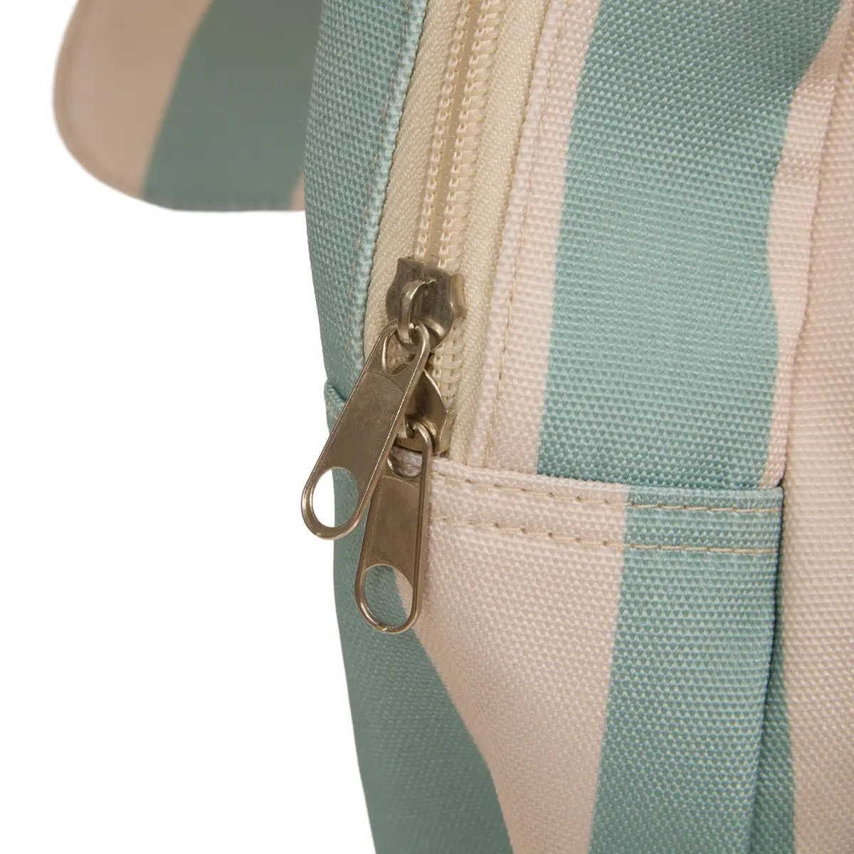 Sac à dos enfant Basco avec pochette isolante 6L rayé vert et beige